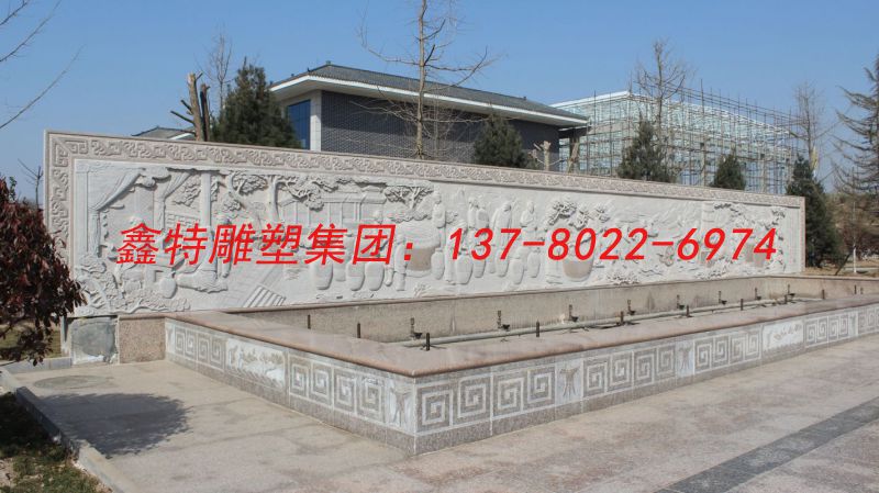 芝麻白花崗巖浮雕項目—河北邢臺叢臺酒廠花崗巖石材浮雕工程